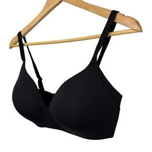 Knix WingWoman Bra Sz 6 Black Wireless 32DD 34DD 32E Comfortable Contour EUC